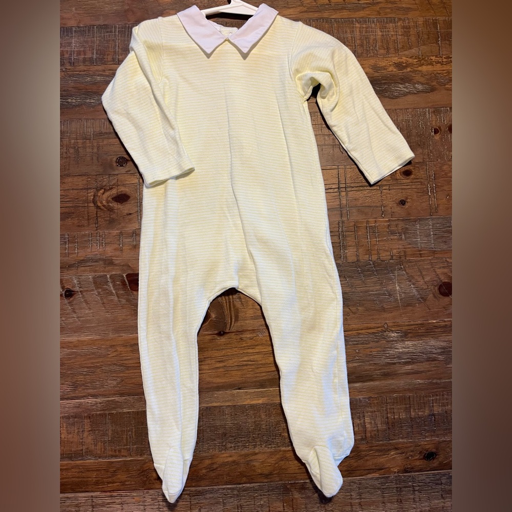 Soft Yellow Striped Kids Footie